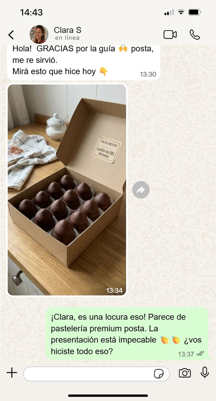 Mensaje de WhatsApp de Clara