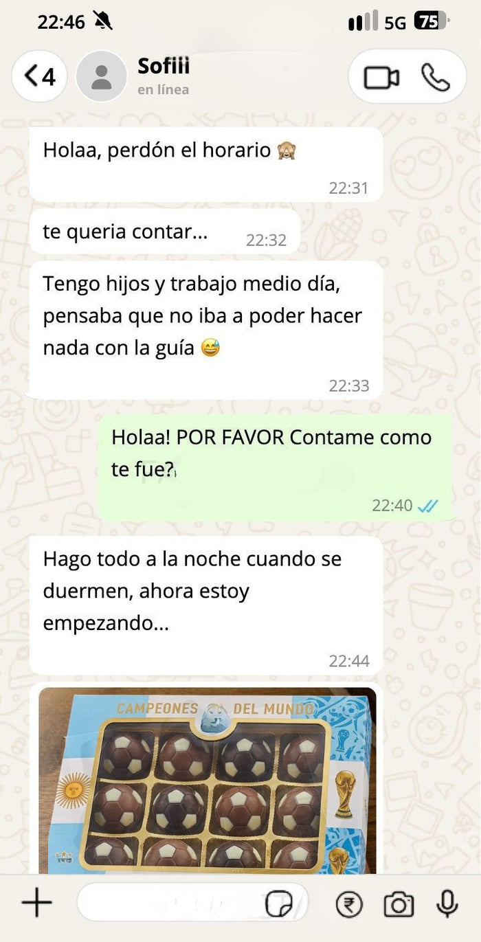 Mensaje de WhatsApp de Sofía
