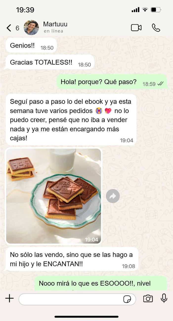 Mensaje de WhatsApp de Martina
