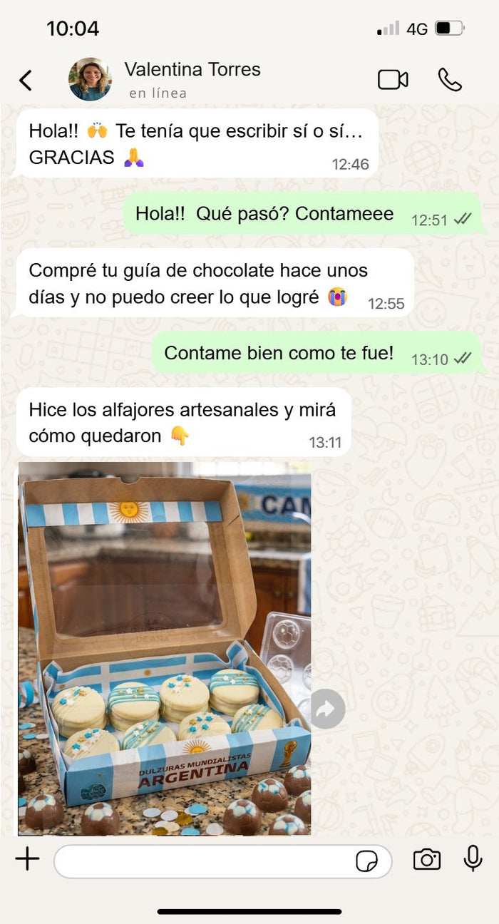 Mensaje de WhatsApp de Valentina